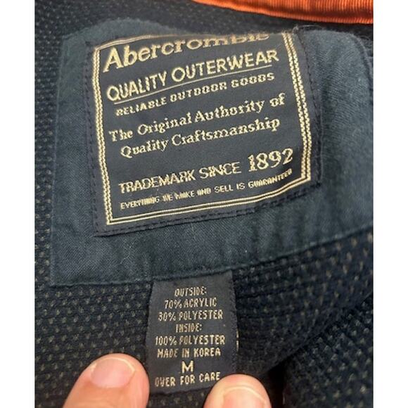 Vintage Abercrombie Weatherwear Gray Full Zip Fleece Mens Jacket Size M - Picture 8 of 10